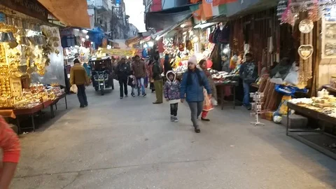 Crowded Market- Haridwar Stock Footage 100890118