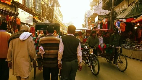 Crowded Market Path For Maa Mansa Devi Temple, Haridwar Stock Footage 111819915