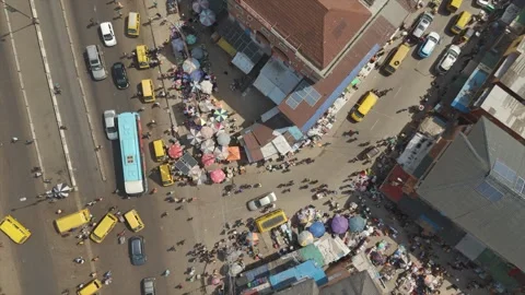 Crowded market place Stock Footage 304741131