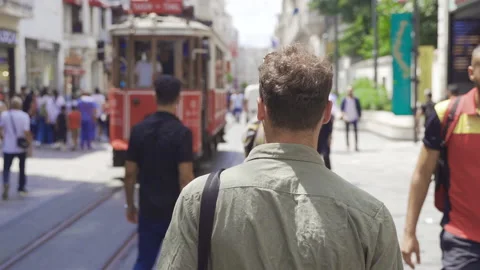 Crowded Modern street. Stock Footage 212743180