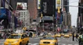 Crowded New York City, Yellow Cab Taxi, Times Square, Manhattan, Car Traffic HD Footage