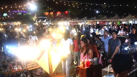 Crowded Night Market, Phuket Stock Footage 84669070