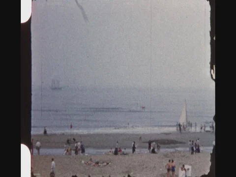 Crowded Noordwijk Beach Stock Footage 80604800