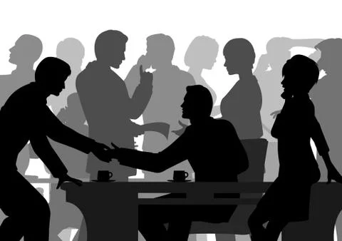 Crowded office Stock Illustration