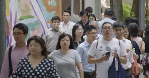 Crowded office professionals walking Stock Footage 250771555