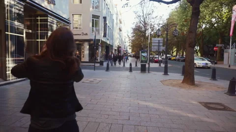 Crowded Oldtown of Düsseldorf Germany Stock Footage 56330001