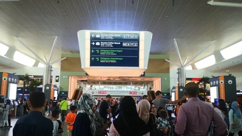 Crowded passenger in airport Stock Footage 107465244
