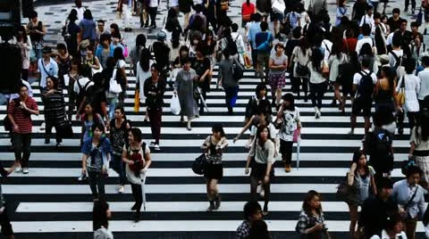 Crowded pedestrian crossing Video stock 12135589