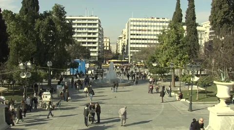 Crowded People in Athens,Greece Stock Footage 46985541