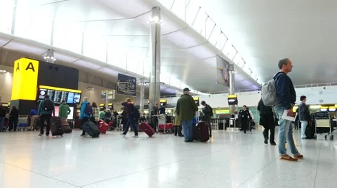 Crowded People Inside Heathrow Airport T... | Stock Video | Pond5