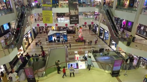 Crowded People Inside The Shopping Mall  