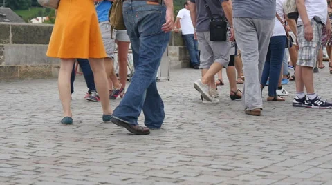 Crowded People On Street Stock Footage 40767574