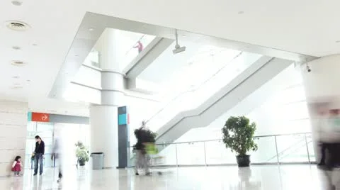 Crowded people walking through offic,time lapse Video stock 11394663