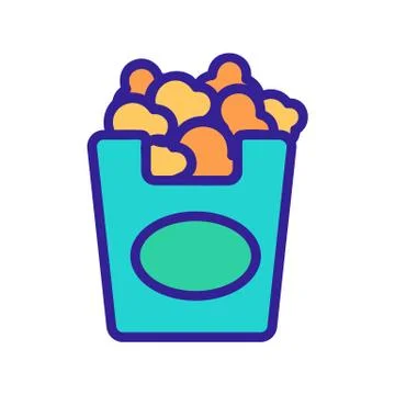 Crowded popcorn packet icon vector outline illustration Stock Illustration