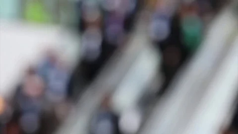 Crowded population on escalator with audio Stock-Footage 73754168