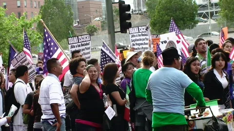 Crowded Rally Stock Footage