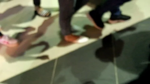 Crowded random people walking with separated, cross, chaotic directions. Stock Footage 125173270