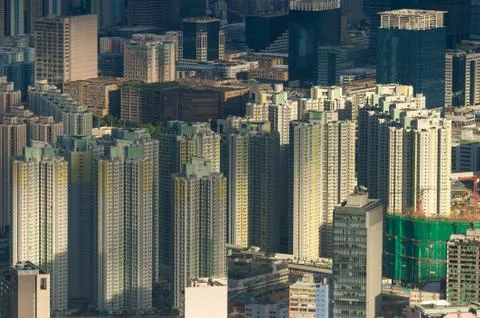 Crowded resident building cityscape pattern Stock Photos