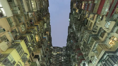 Crowded residential building Stock Footage 104143700
