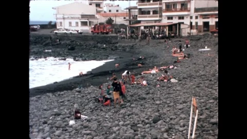 Crowded Rocky Beach Stock Footage 278167401