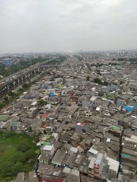Crowded settlement from above Stock Photos