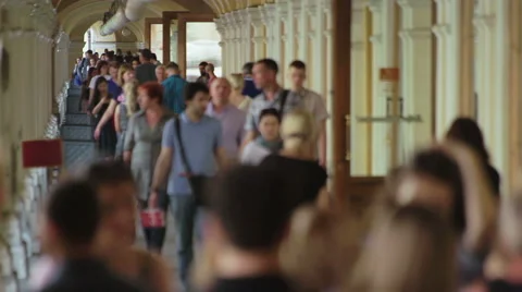 Crowded Shopping Gallery Stock Footage 66064568