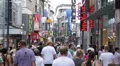 Crowded Shopping Street Busy Shopper Cologne Pedestrians Passing Traveler People HD Footage