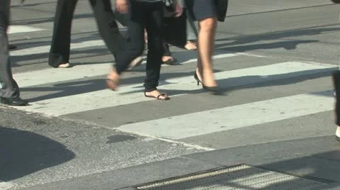 Crowded sidewalk in the city Stock Footage 11693465