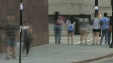 Crowded Sidewalk Time Lapse Stock Footage 475663