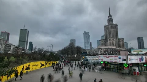 Crowded sidewalks of Warsaw. Stock Footage 61367949