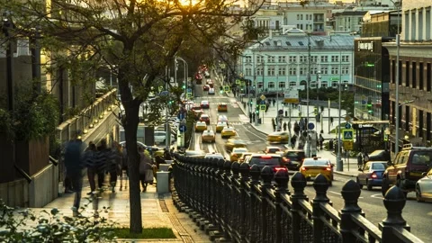 A crowded square in the city center on a weekend evening, time lapse Stock Footage 138306795