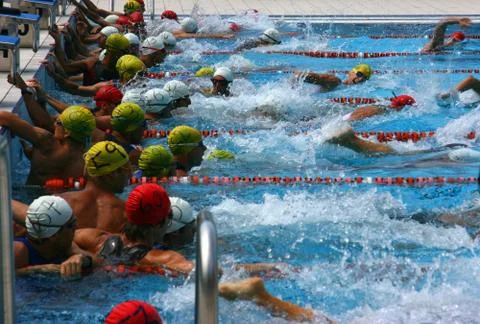 Crowded start Stock-Fotos