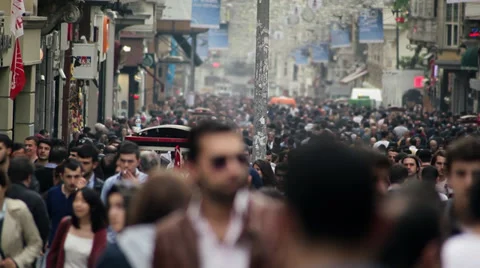 Crowded Street 2 Stock Footage 34400574