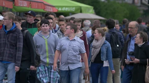 Crowded street in Berlin Stock Footage 53255536