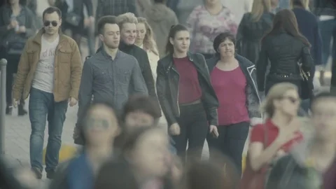 The crowded street of a big city Stock Footage