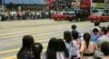 Crowded Street, Car, Bus Traffic, Hong Kong Crowds Rush Hour Shopping Area HD Footage