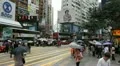 Crowded Street, Car, Bus Traffic, Hong Kong Crowds Rush Hour Shopping Area HD Footage