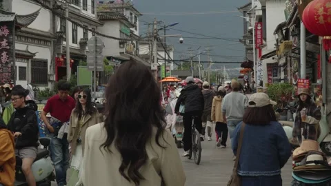 Crowded street in China Stock Footage 340553214