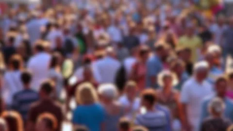 Crowded Street In Defocused Background | Stock Video | Pond5