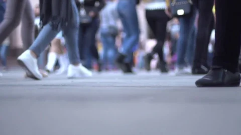 Crowded Street Stock Footage 74597022