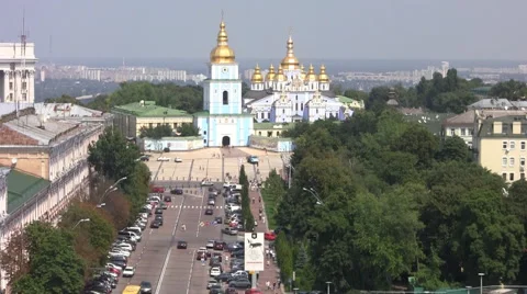 Crowded Street Kiev Stock Footage 46162652