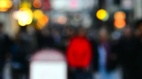 Crowded street scene, defocused Stock Footage 10890693
