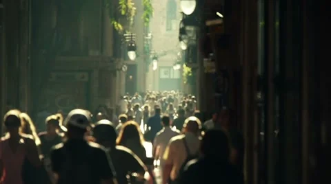 Crowded street. Slow motion Stock Footage 8847993