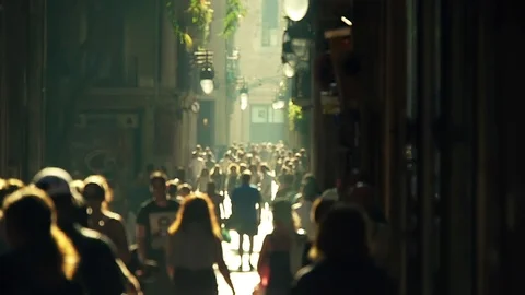 Crowded street. Slow motion Stock Footage 100815559