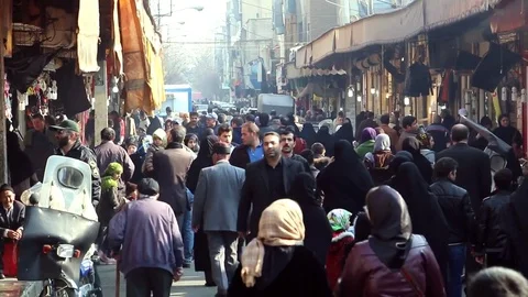 Crowded Street In Tehran, Iran Video stock 83080036