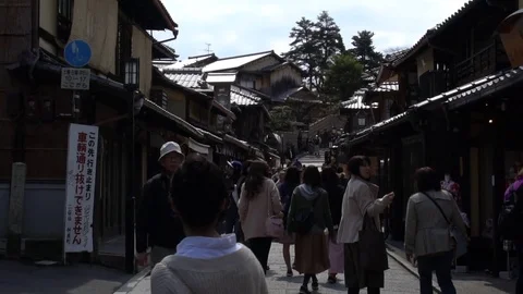 Crowded streets of Kyoto, Japan Stock Footage