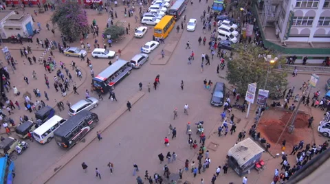 Crowded streets of Nairobi, Kenya Stock Footage 47407830