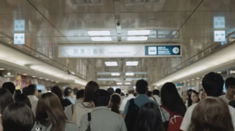 Crowded subway in Japan Stock Footage 64115876