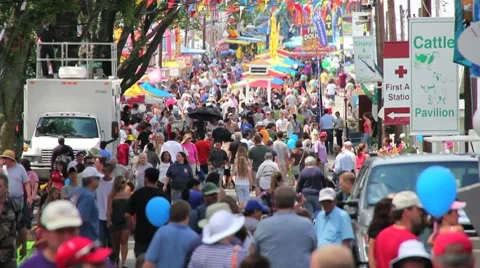 Crowded weekend at the County Fair Stock Footage 8521615