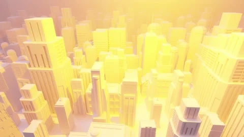 Crowded white city was clouded with dust and smog. Video stock 256140339